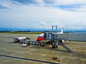 aereo in fase di carico